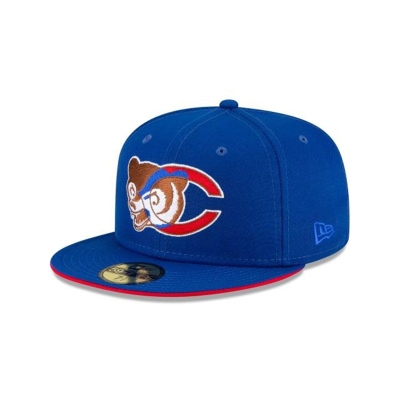 Blue Chicago Cubs Hat - New Era MLB Double Logo 59FIFTY Fitted Caps USA9417532